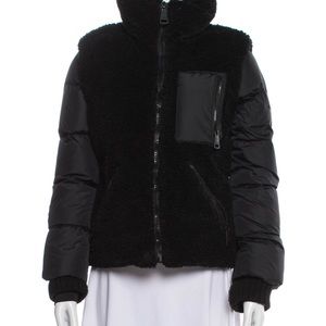 SAM. Down Coat. Black fleece and down.